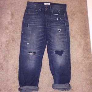 Distressed boyfriend jeans. Size 27.